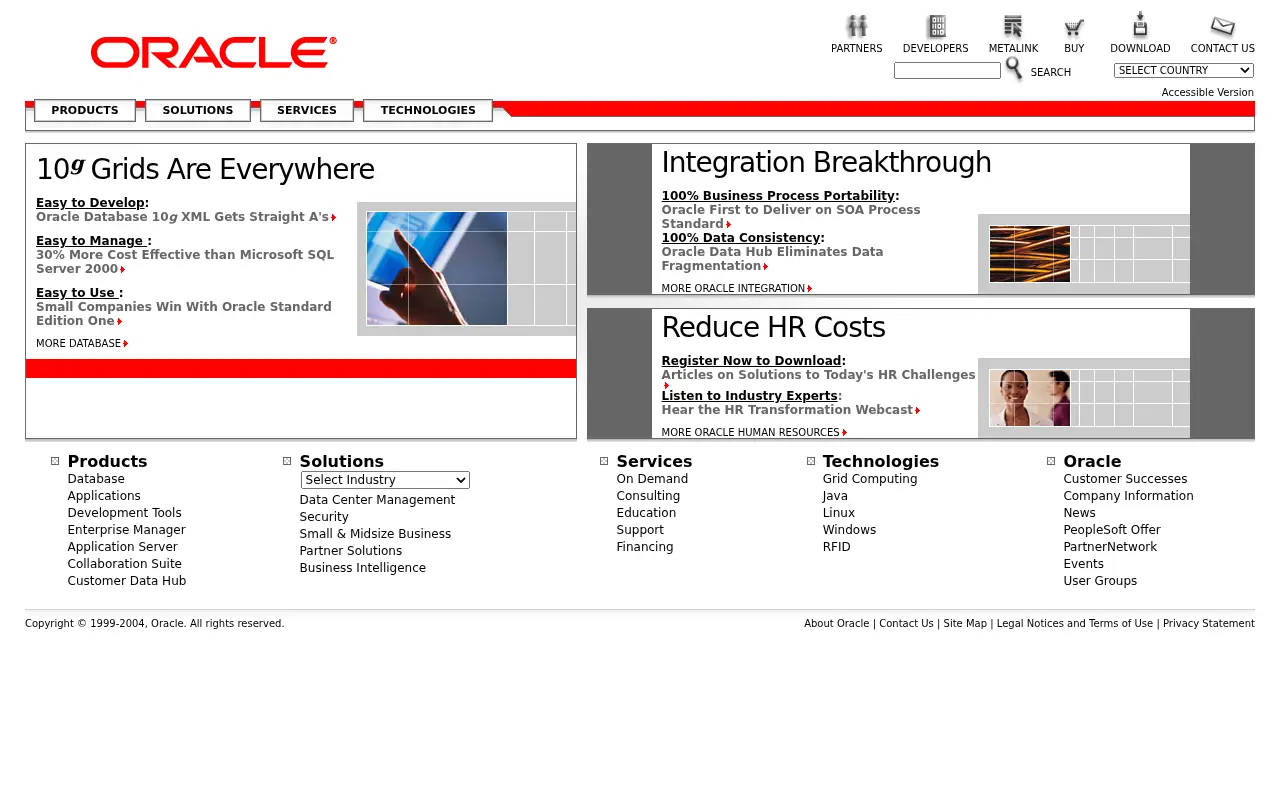 oracle.com in 2004