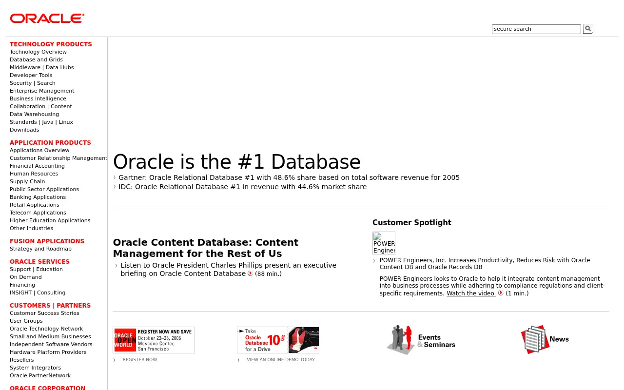 oracle.com in 2006