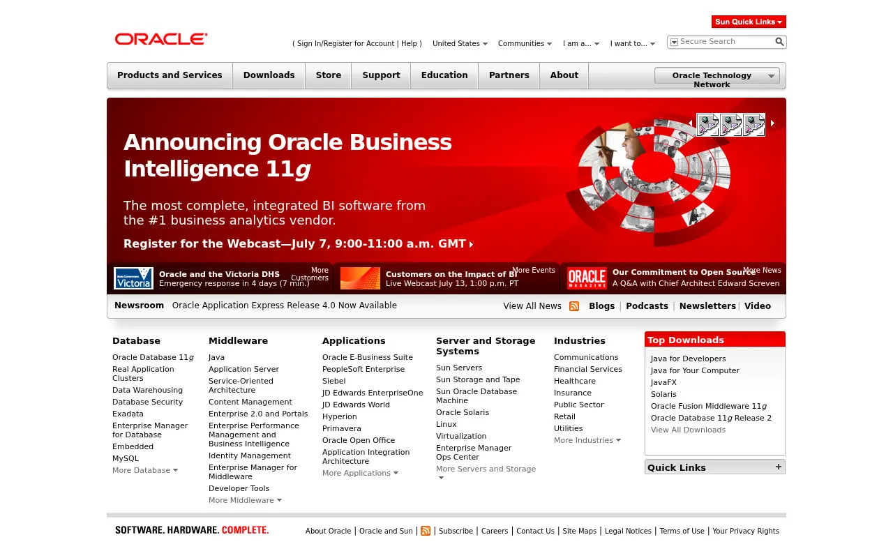 oracle.com in 2010