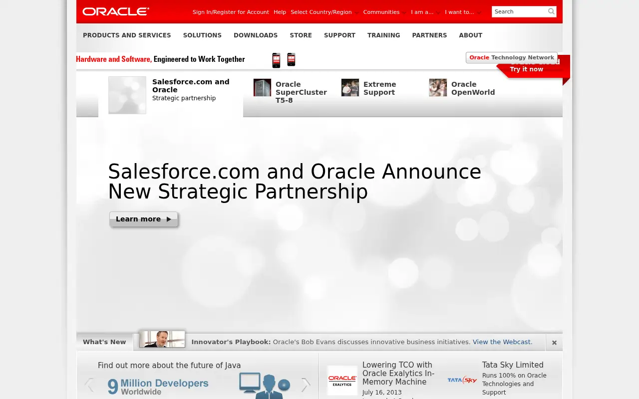 oracle.com in 2013