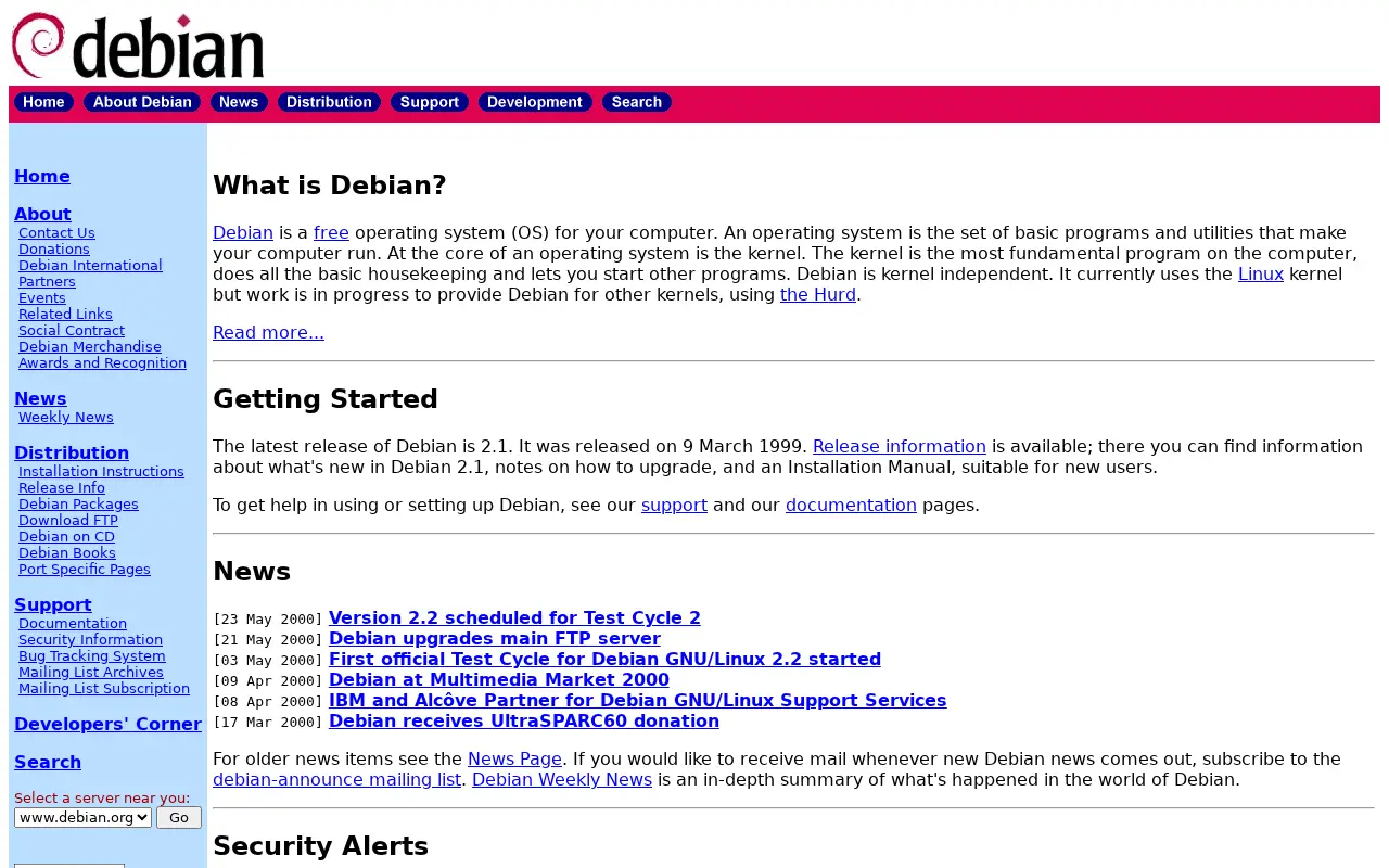 debian.org in 2000