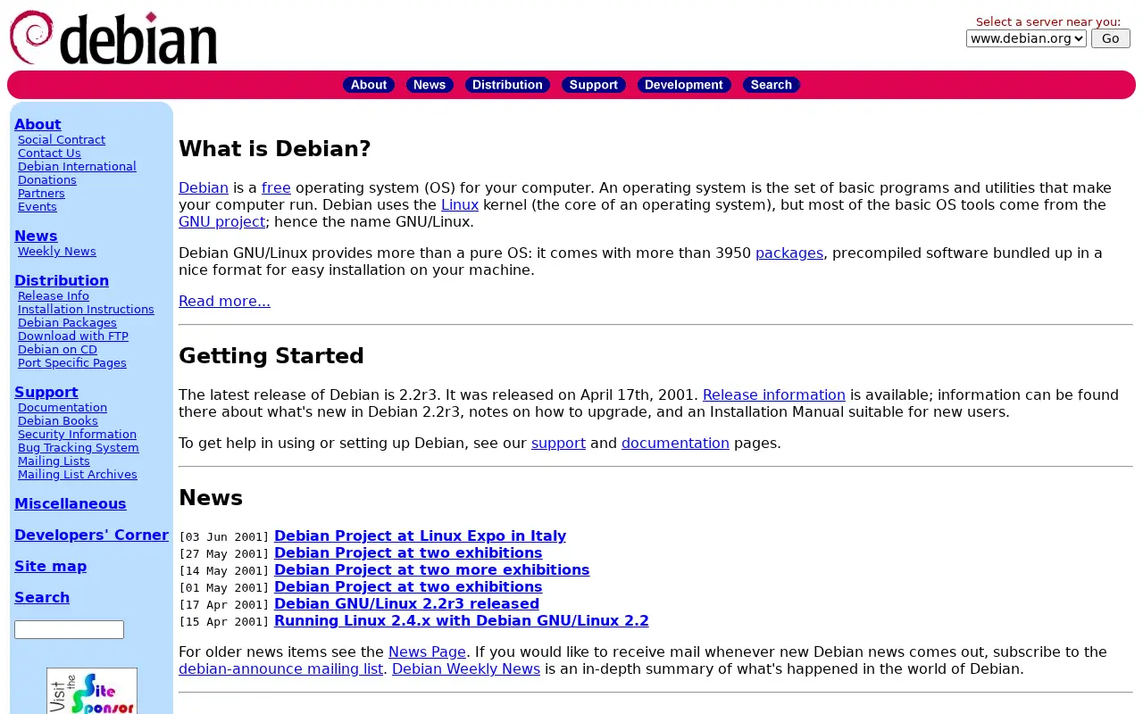 debian.org on July 1, 2001