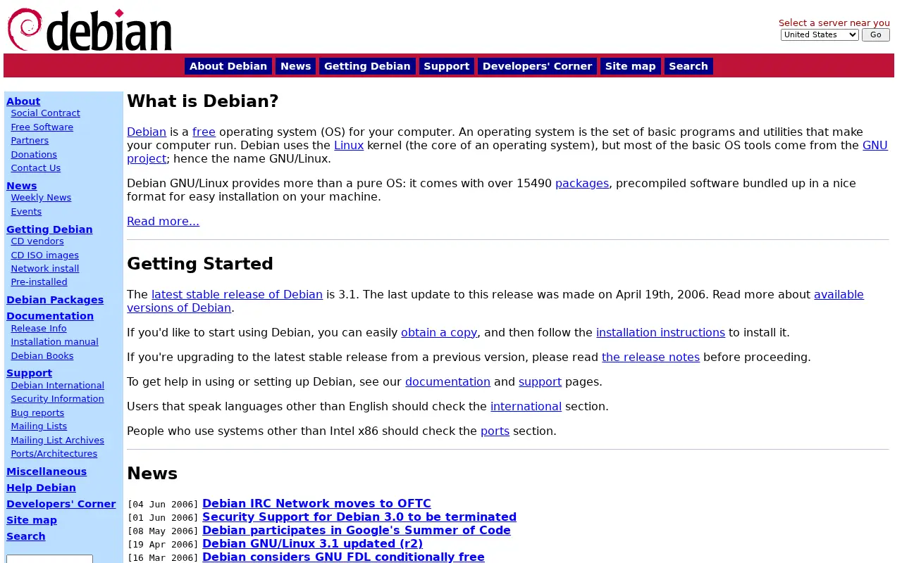 debian.org in 2006
