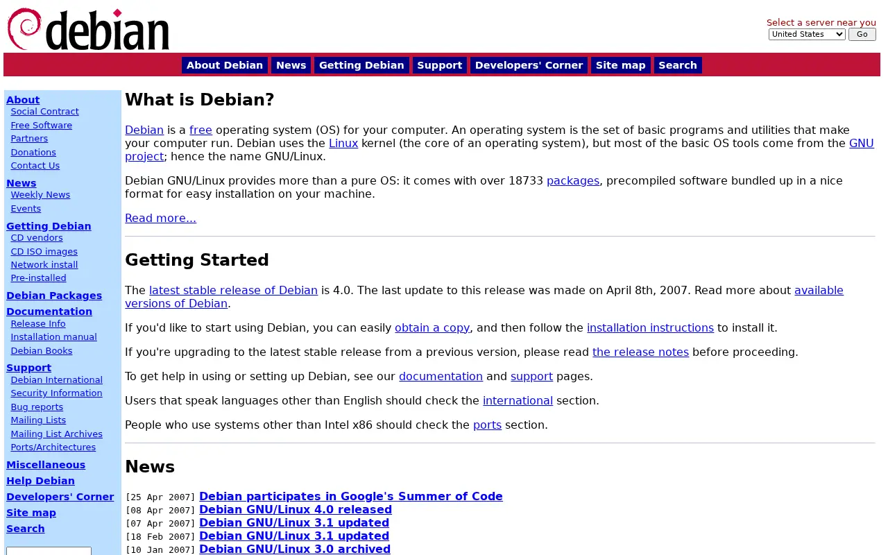 debian.org on June 30, 2007