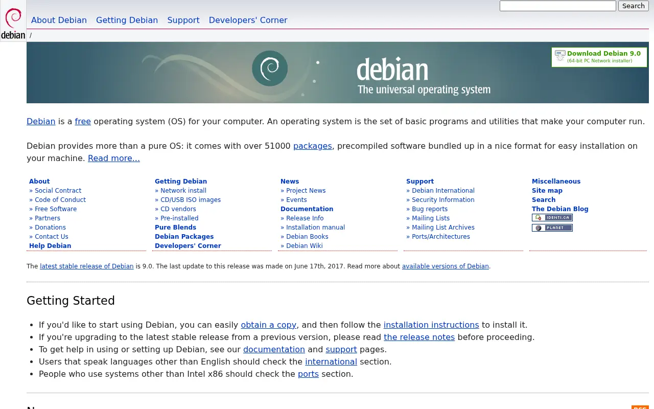 debian.org on July 1, 2017