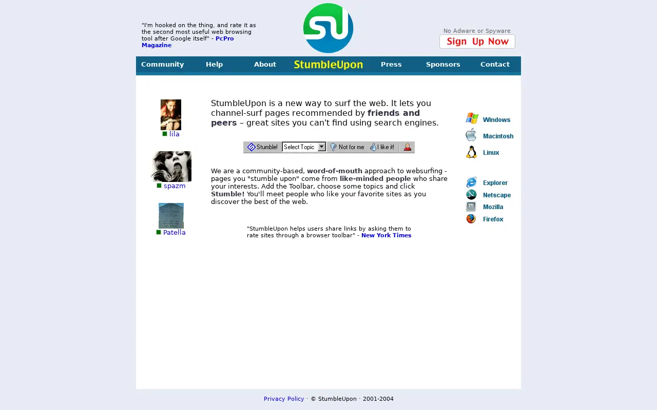 stumbleupon.com in 2004