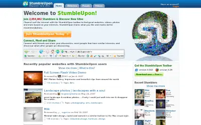 stumbleupon.com in 2007