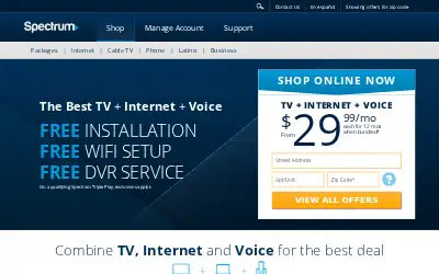 spectrum.com in 2018
