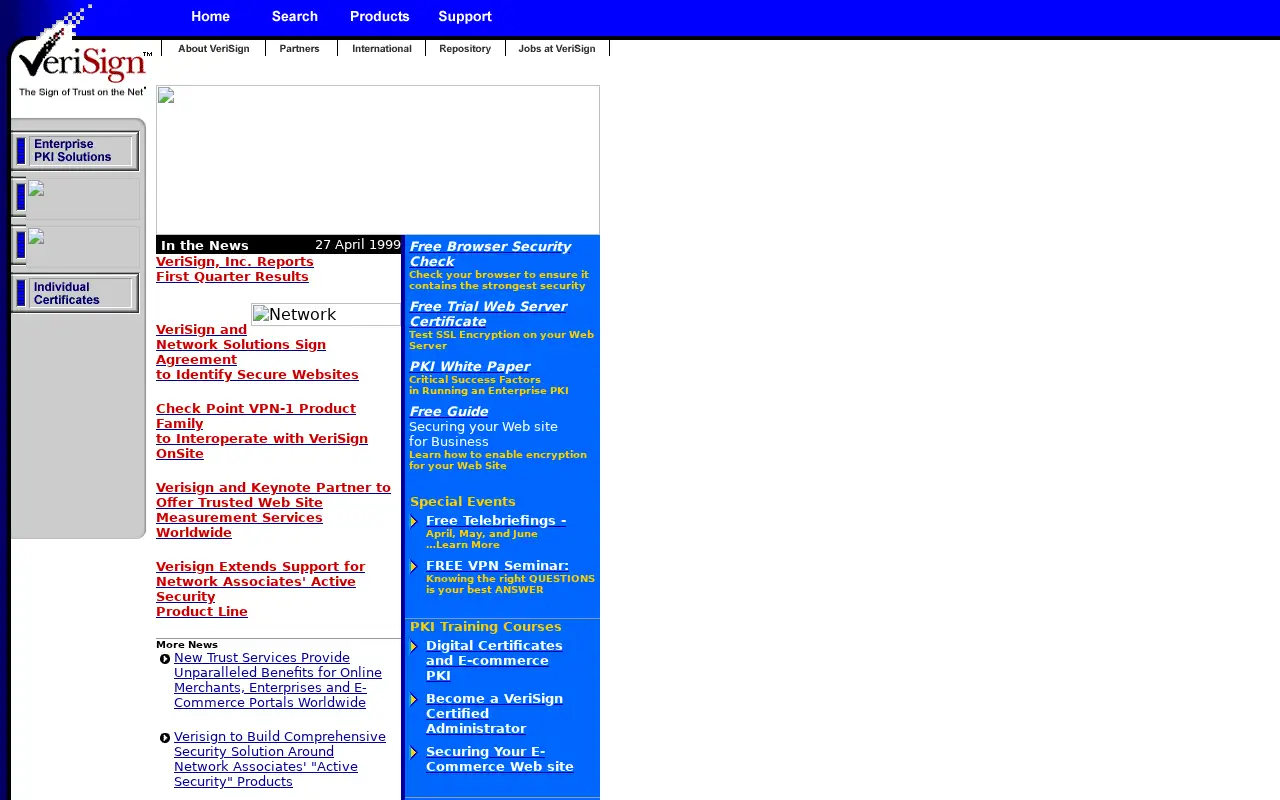 verisign.com on April 27, 1999