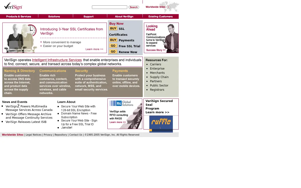 verisign.com on July 1, 2005