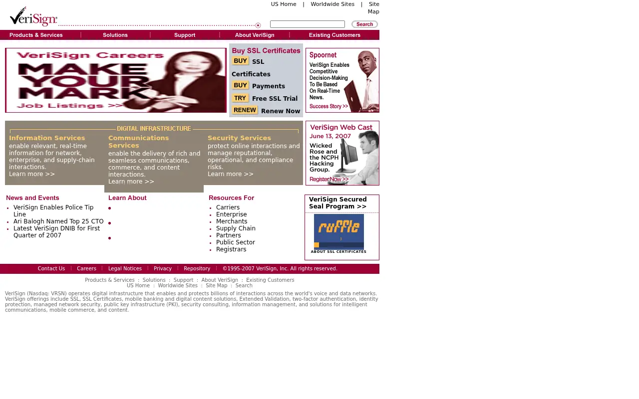verisign.com on June 30, 2007