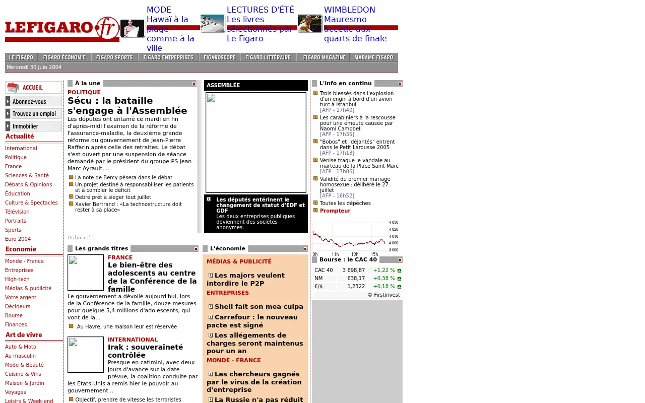 lefigaro.fr in 2004