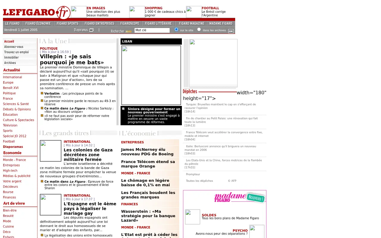 lefigaro.fr in 2005