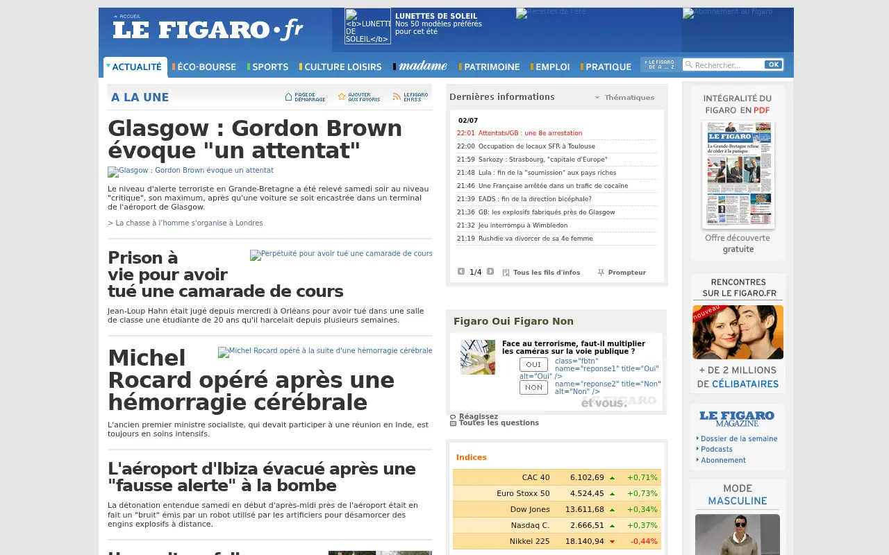 lefigaro.fr in 2007