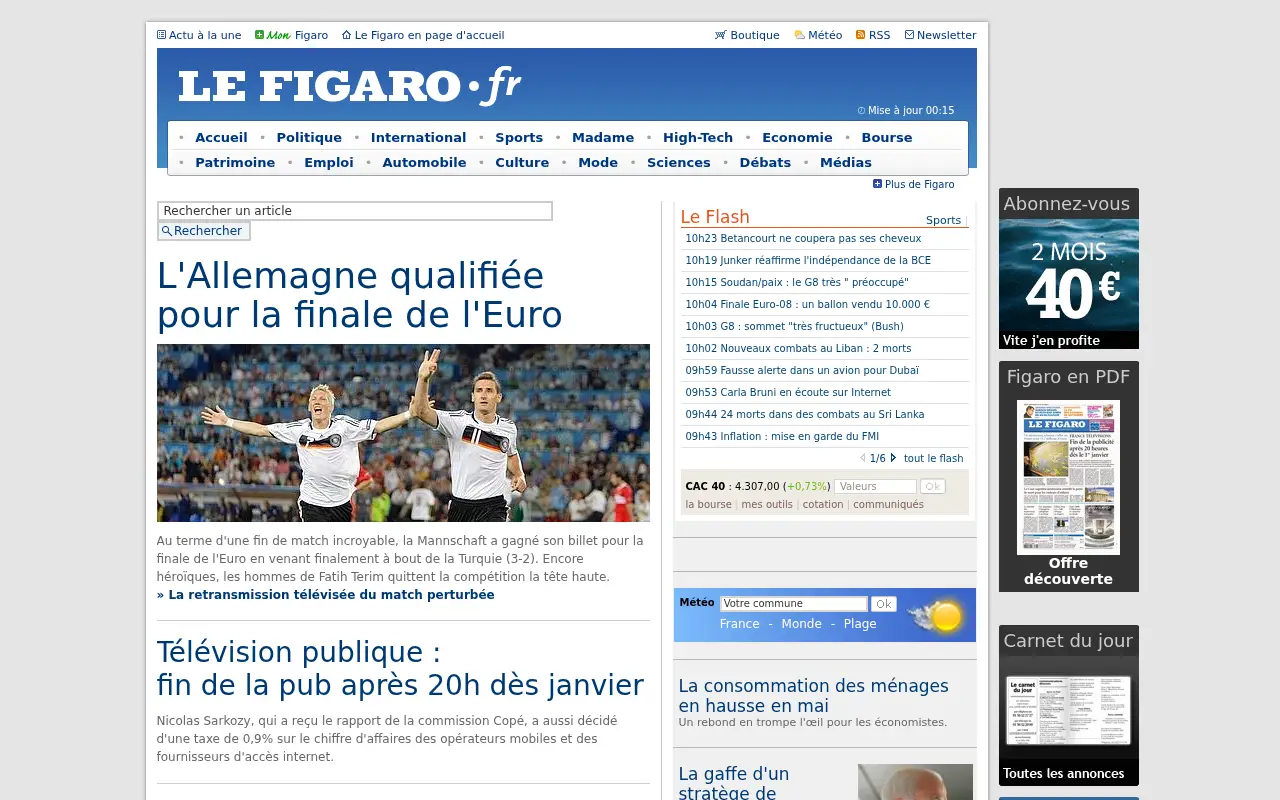 lefigaro.fr in 2008