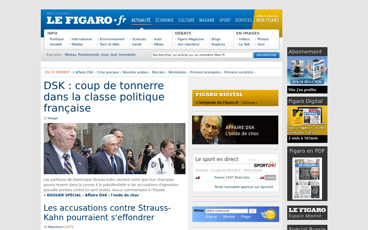 lefigaro.fr in 2011