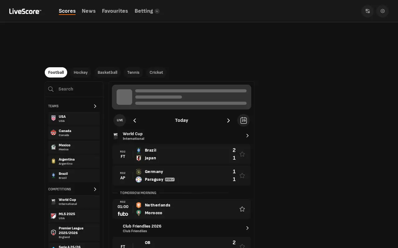livescore.com in 2026