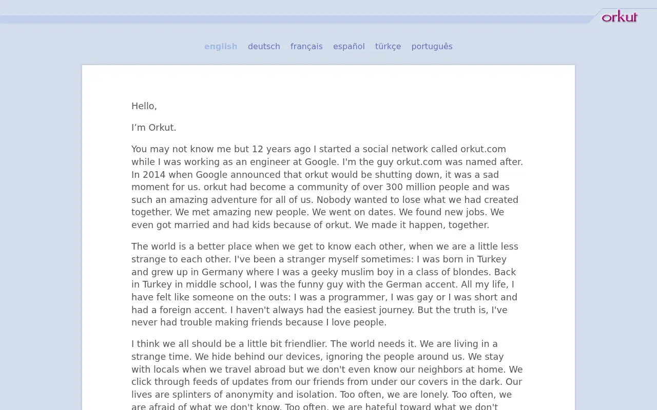 orkut.com in 2017