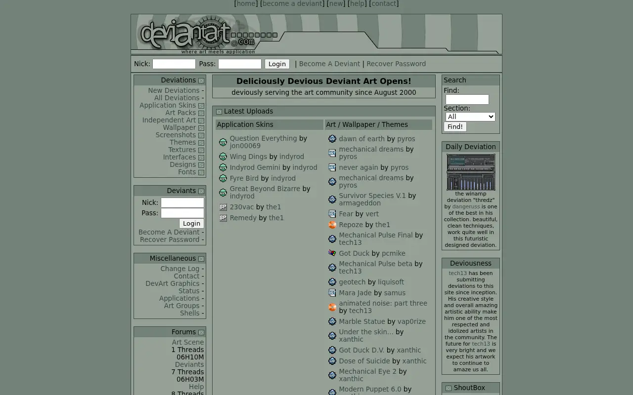 deviantart.com in 2000
