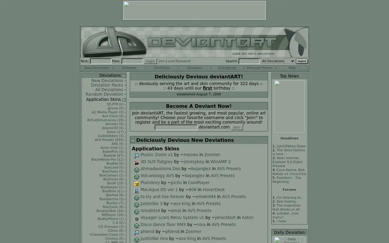 deviantart.com in 2001