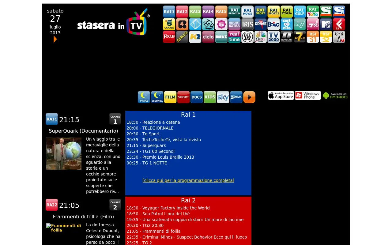 staseraintv.com in 2013