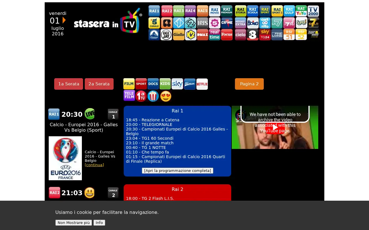 staseraintv.com in 2016