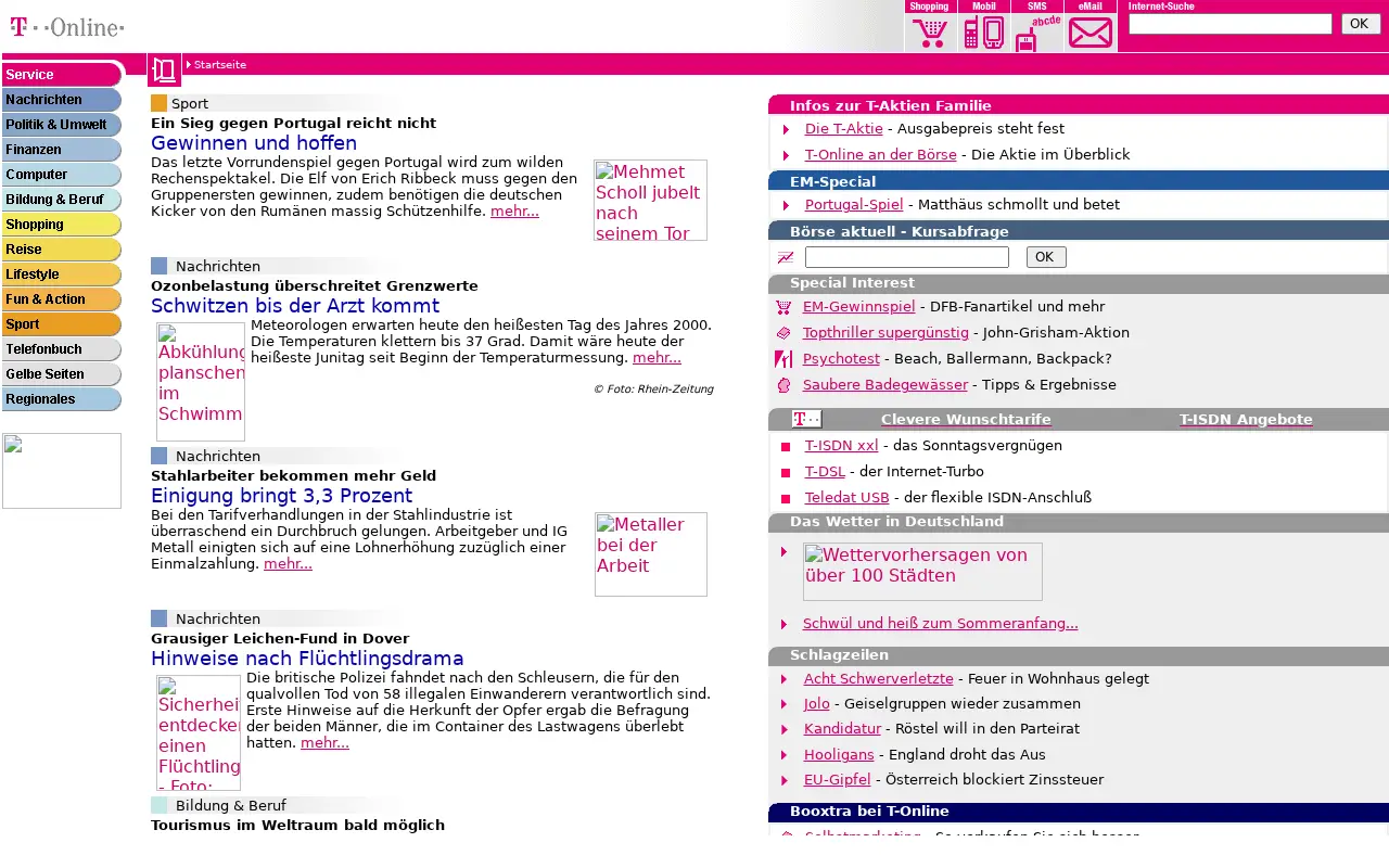 t-online.de in 2000