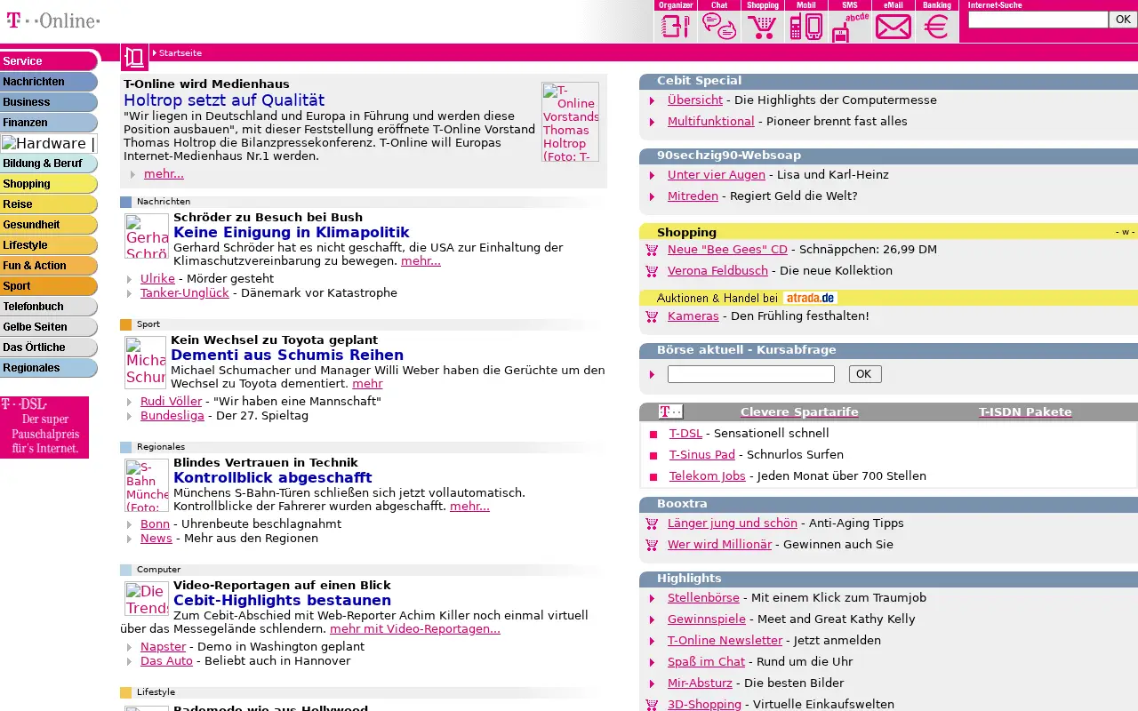 t-online.de in 2001