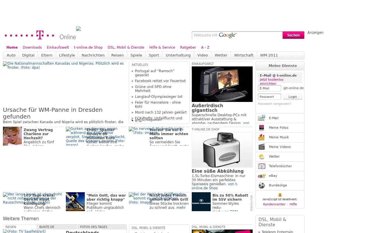 t-online.de in 2011