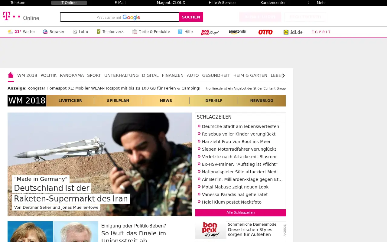 t-online.de on July 1, 2018