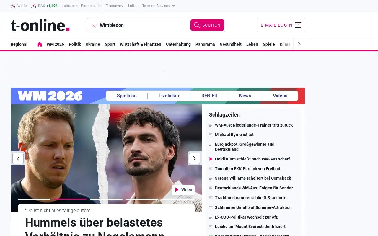 t-online.de on July 1, 2026
