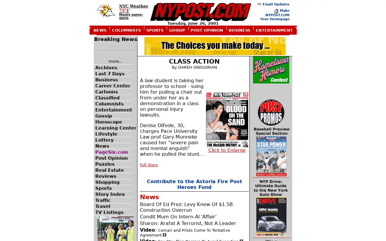 nypost.com on June 27, 2001