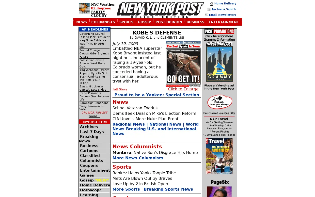 nypost.com on July 19, 2003