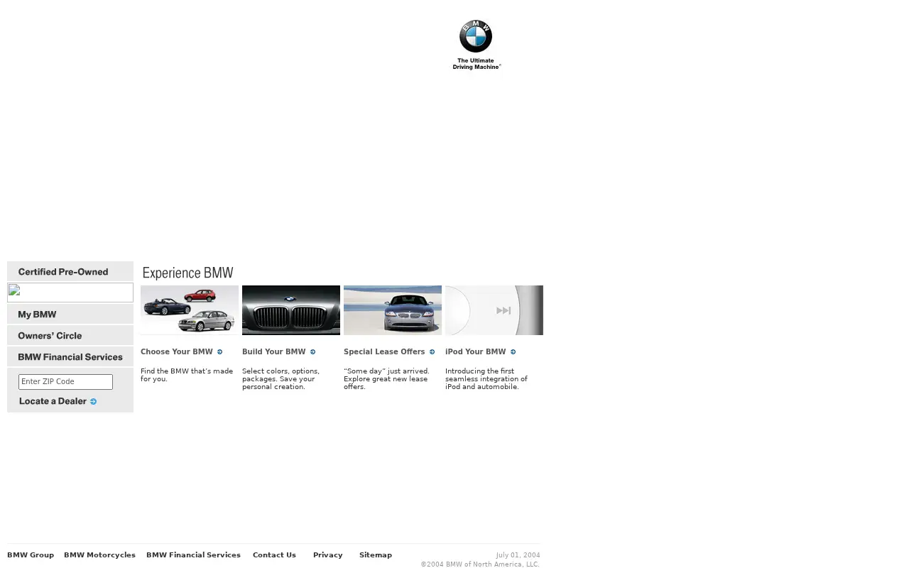 bmwusa.com in 2004