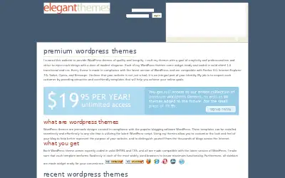 elegantthemes.com in 2009