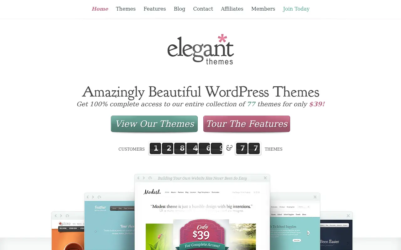 elegantthemes.com in 2012