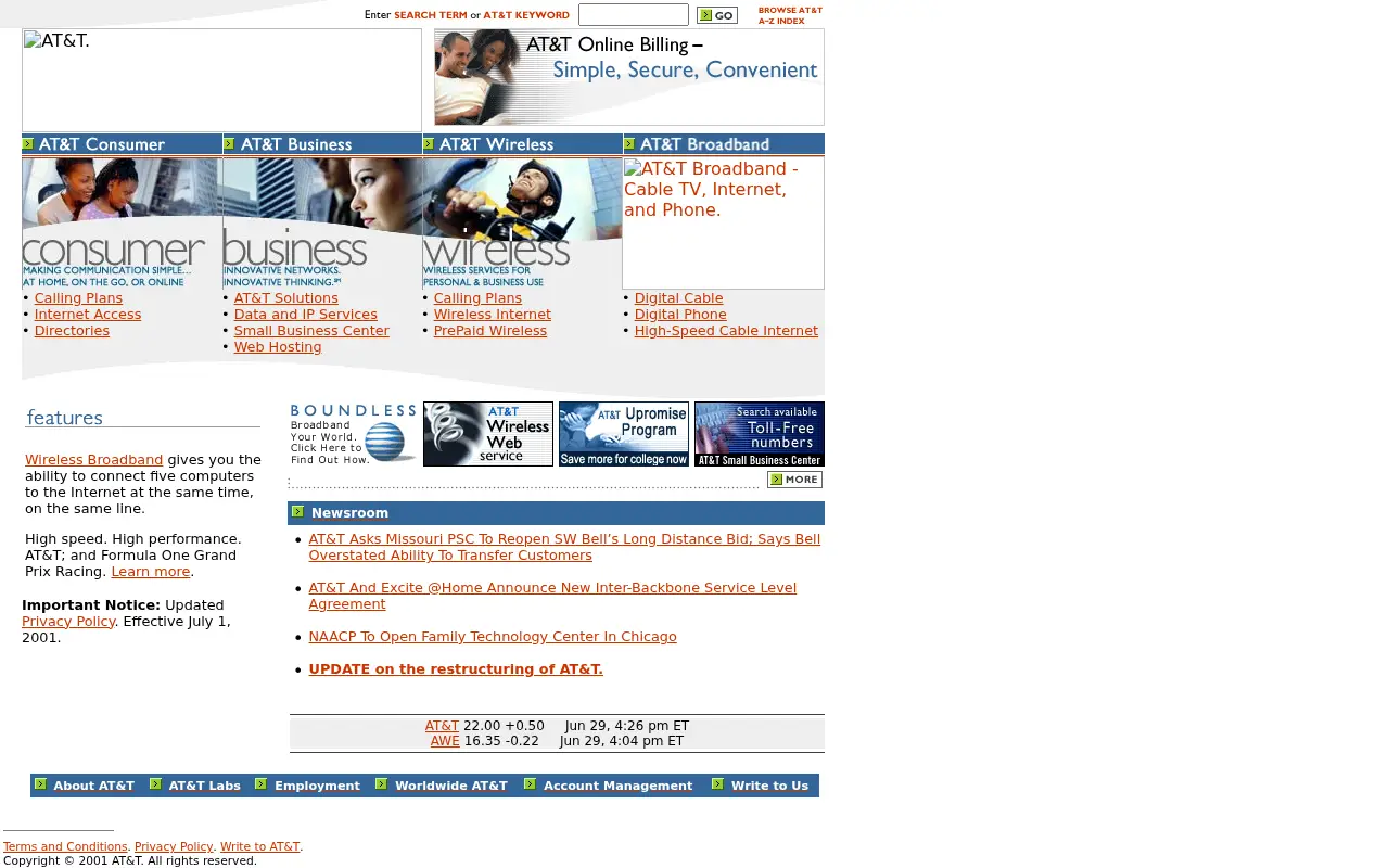 att.com in 2001