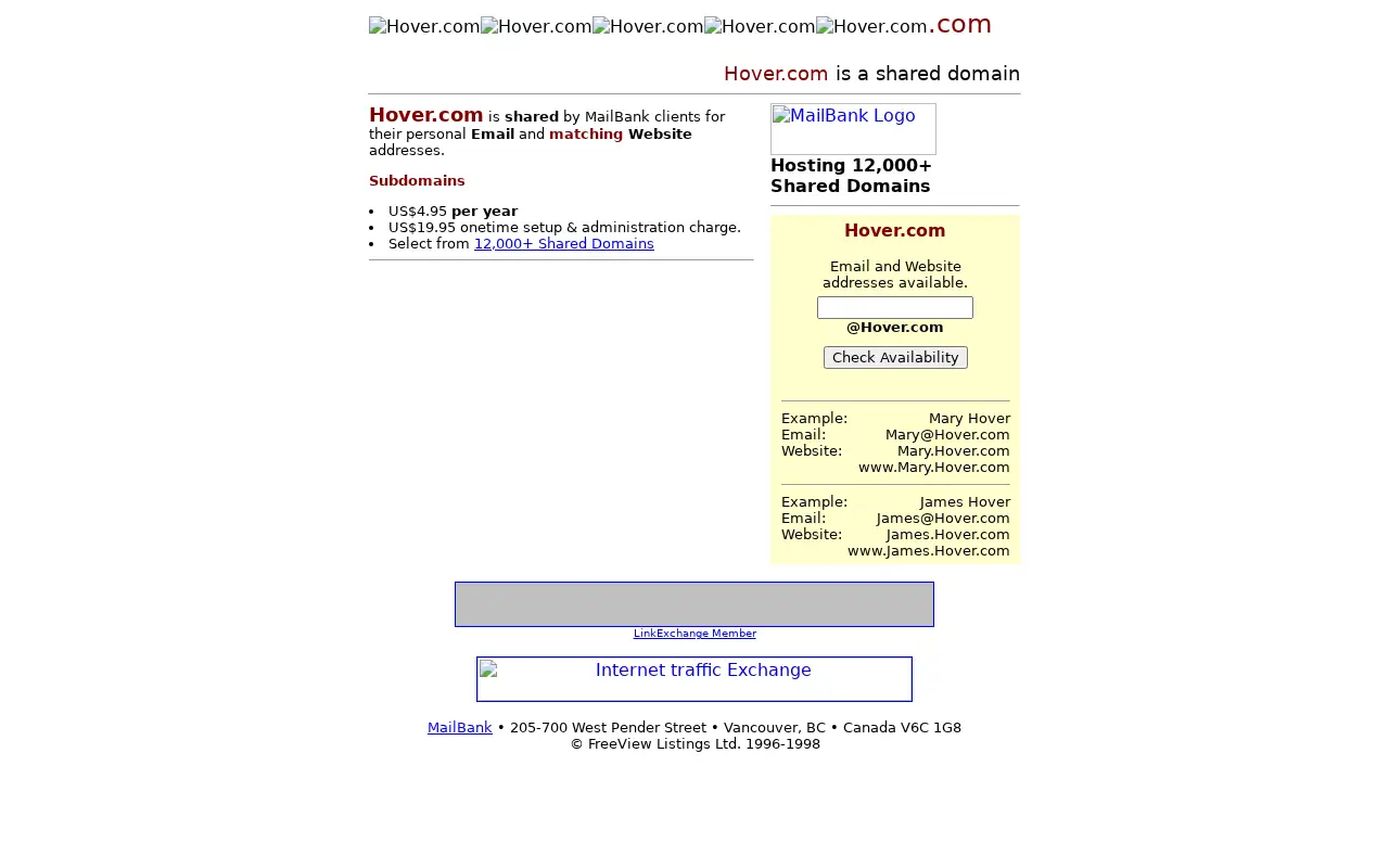 hover.com in 1999