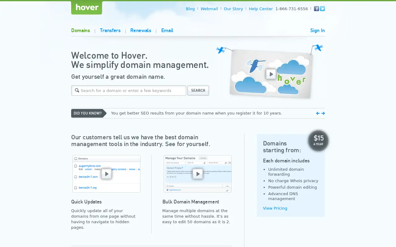 hover.com in 2012