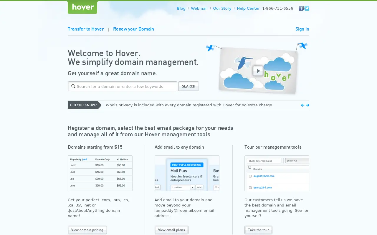 hover.com in 2013