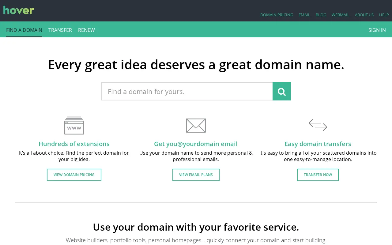 hover.com in 2016