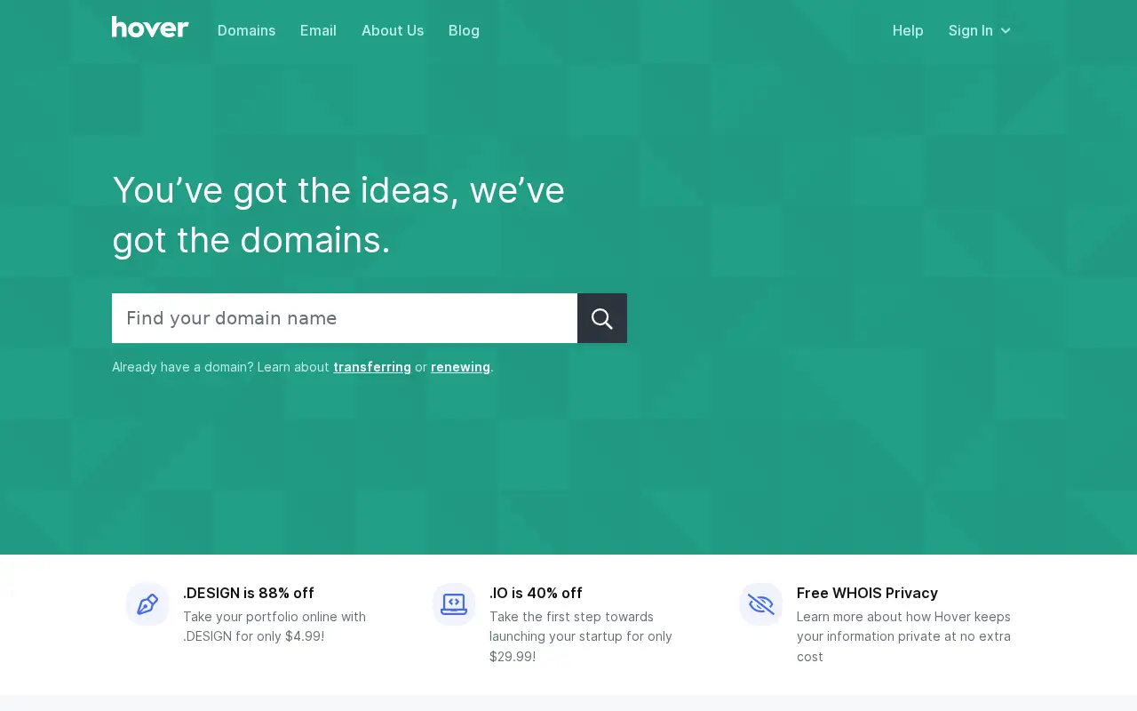 hover.com in 2020