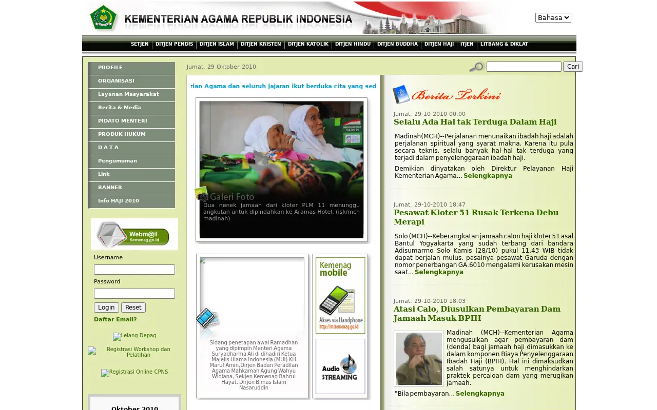 kemenag.go.id in 2010