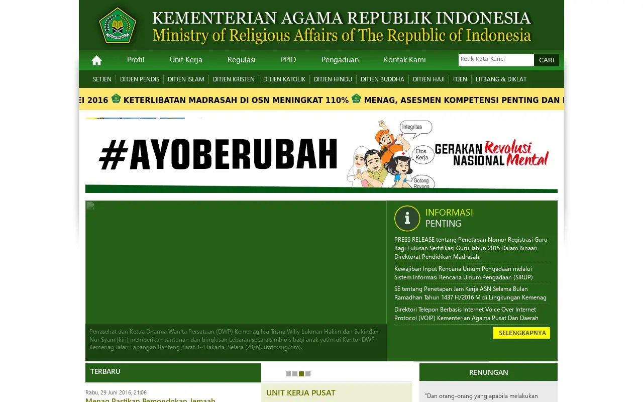 kemenag.go.id in 2016