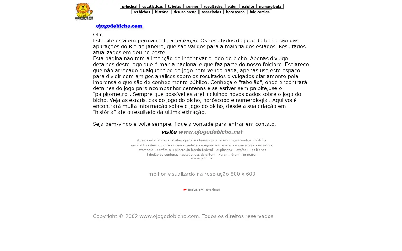 ojogodobicho.com in 2004