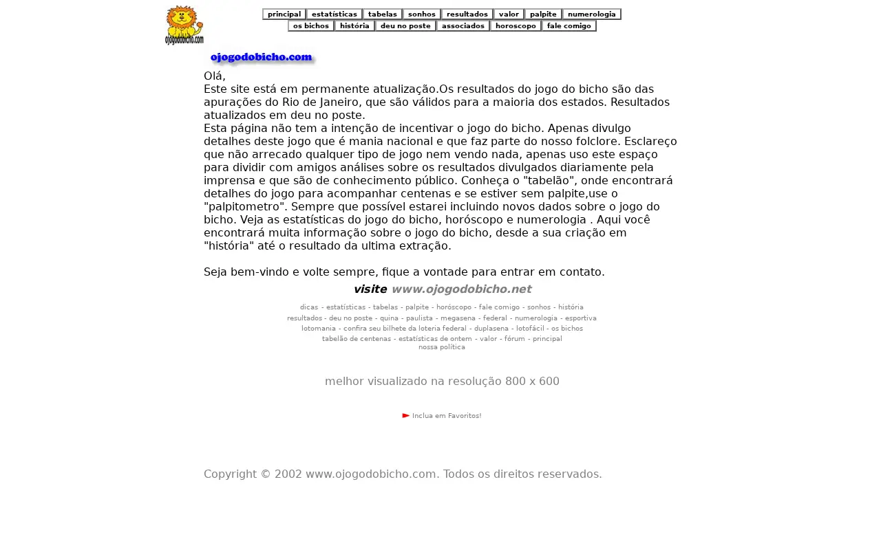 ojogodobicho.com in 2007