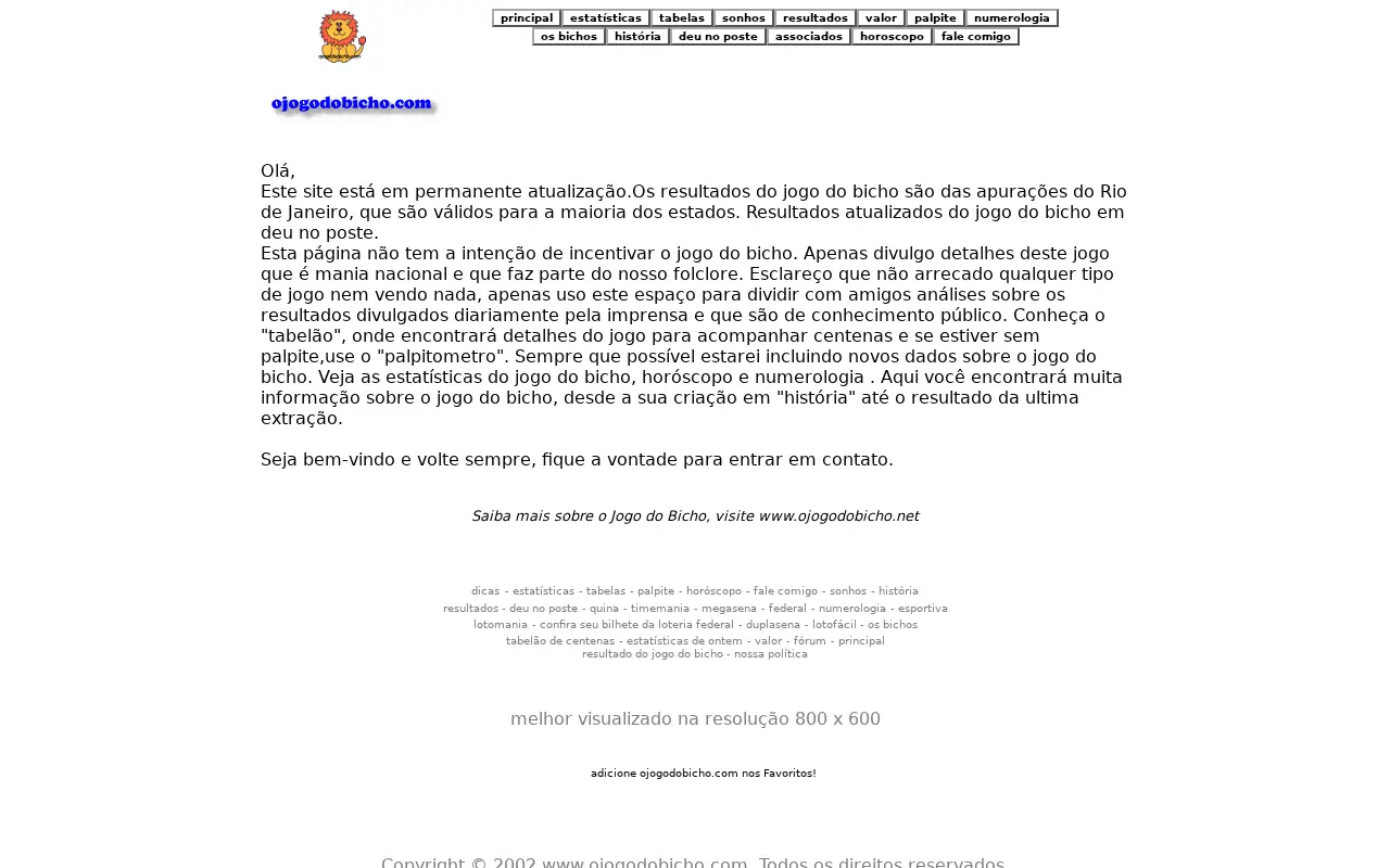 ojogodobicho.com in 2011