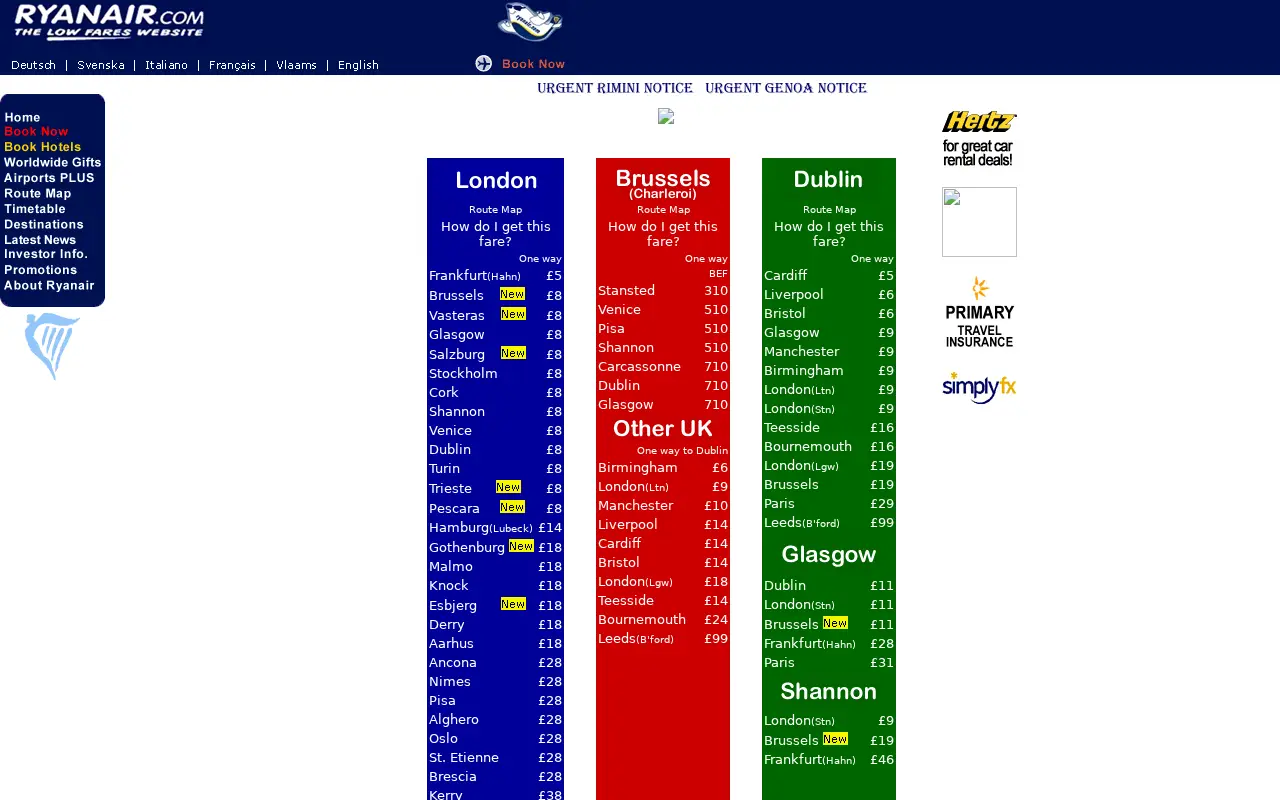 ryanair.com in 2001