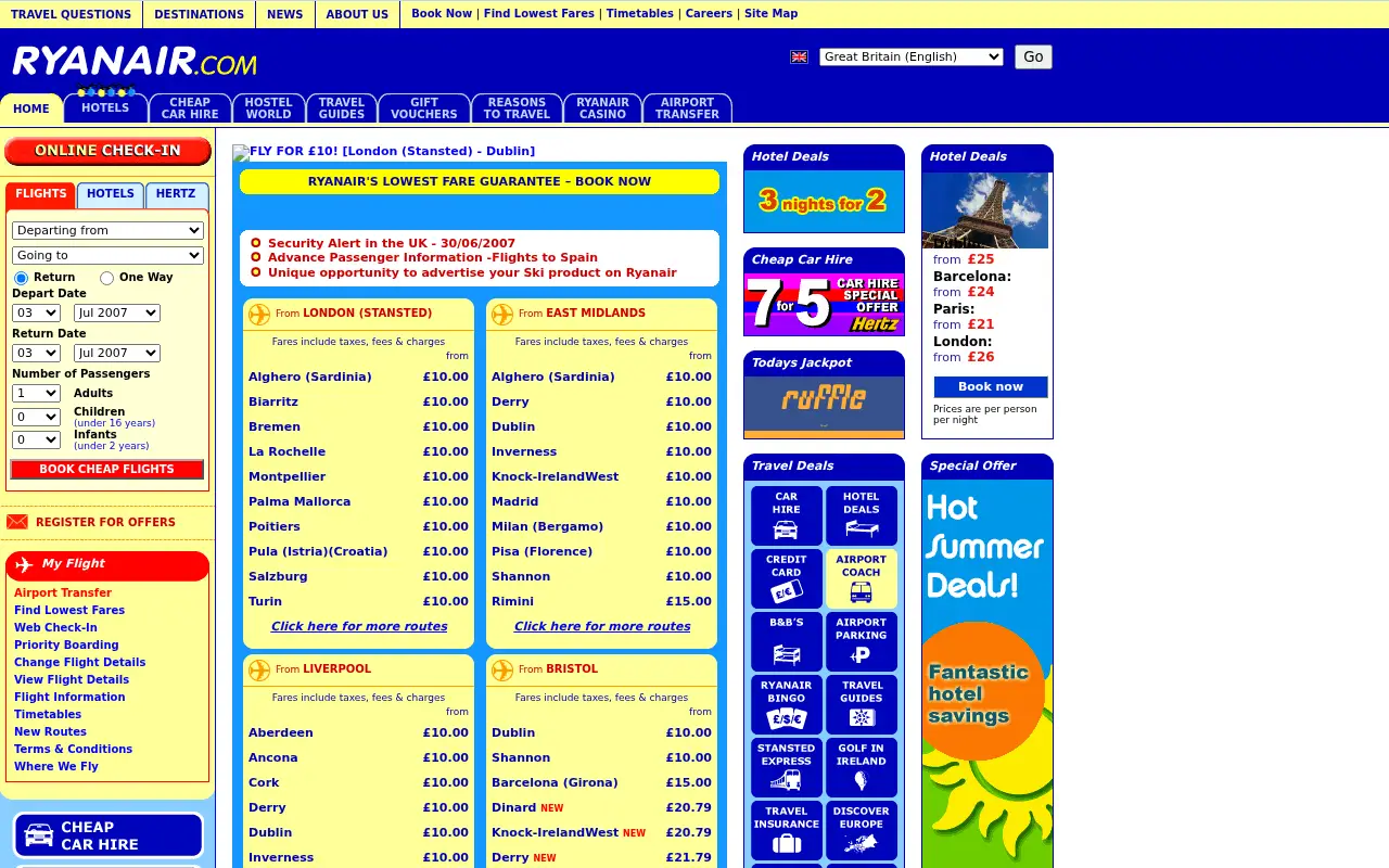 ryanair.com in 2007