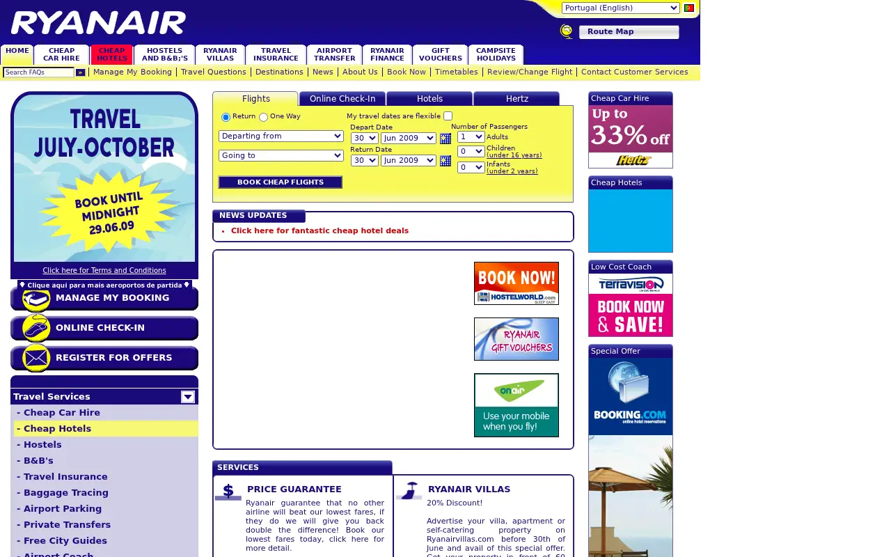 ryanair.com in 2009